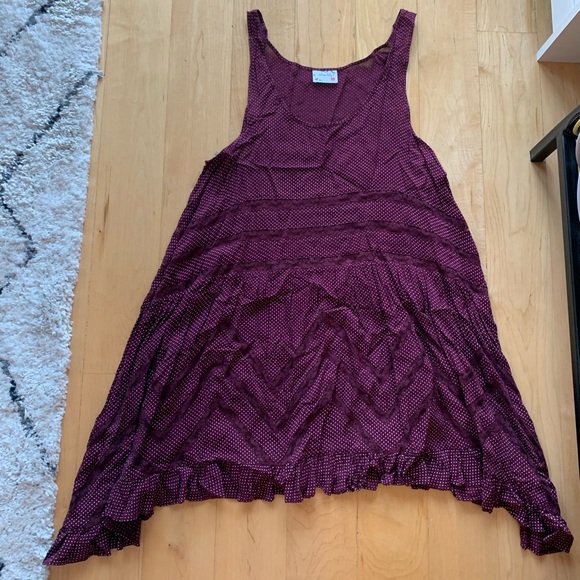 Free People Other - Free People maroon Voile and Lace Trapeze Slip
